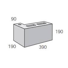 10.25 100mm Grey Block Corner Return