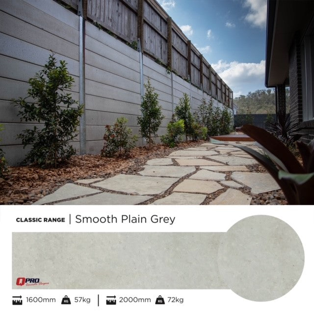 QPro Concrete Sleeper Smooth Plain Grey Classic Range (Unsealed) 1585x200x75mm