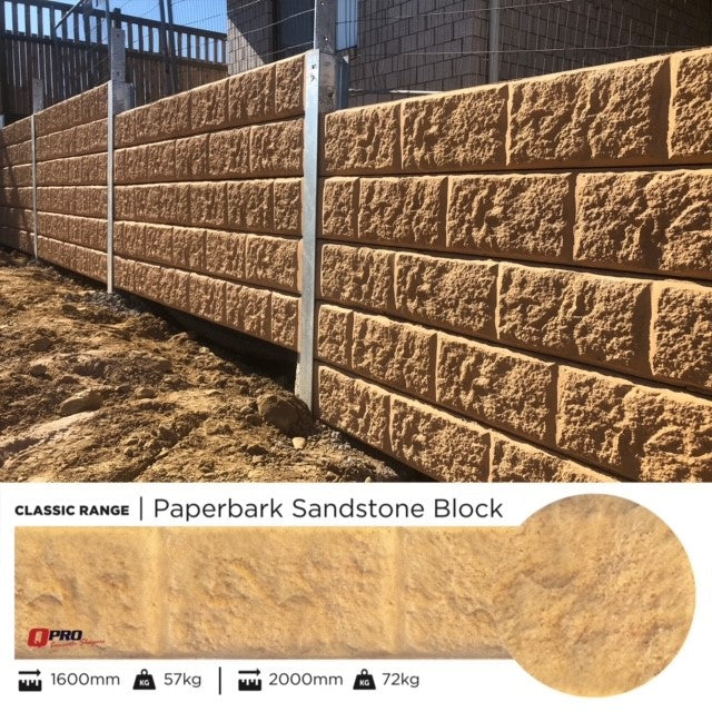QPro Concrete Sleeper Sandstone Paperbark Classic Range (Unsealed) 2385x200x75mm