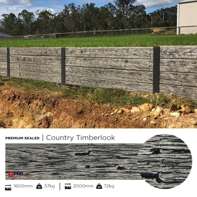 QPro Concrete Sleeper Timber Look Country Premium Range (Sealed) 2385x200x75mm
