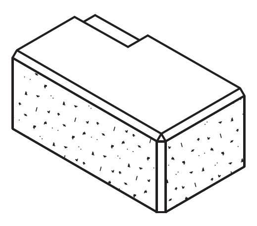 NATIONAL MASONRY LINEARWALL LEFT HAND CORNER 350x200x150mm (Prev Arena Wall)