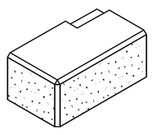 NATIONAL MASONRY LINEARWALL RIGHT HAND CORNER 350x200x150mm (Prev Arena Wall)