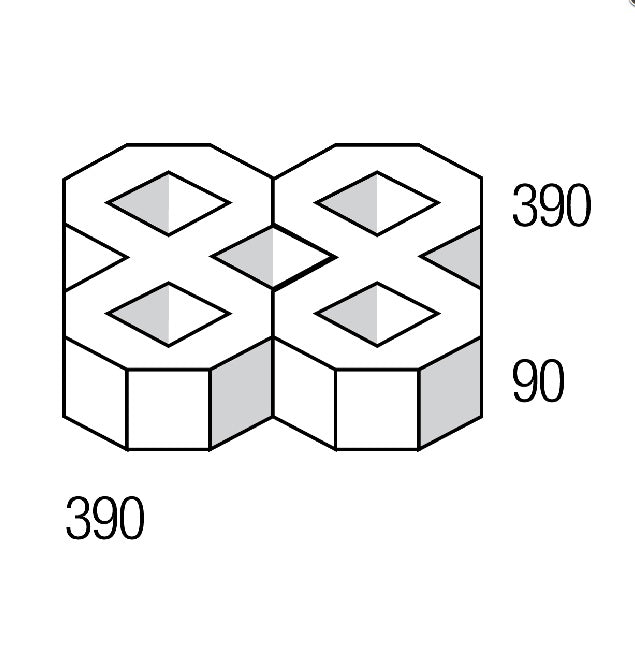 NATIONAL MASONRY GRIDPAVE 390x390x90mm