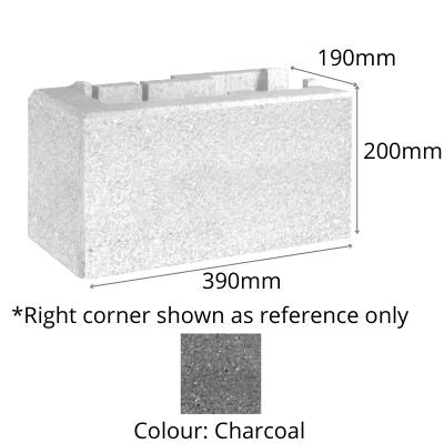 Adbri Masonry Versasmooth Right Corner 390x190x200mm