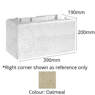 Adbri Masonry Versasmooth Right Corner 390x190x200mm