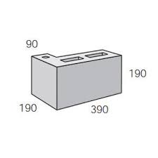 National Masonry 100 Series 10.25 Corner Return Block 390x190x190/90mm