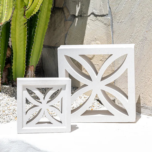 Flower Breeze Block White 290x290x90mm