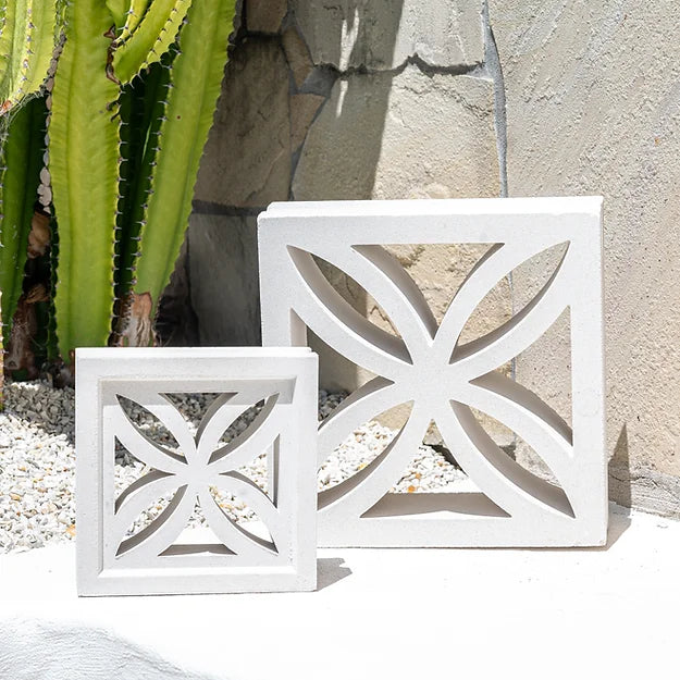 Flower Breeze Block White 290x290x90mm