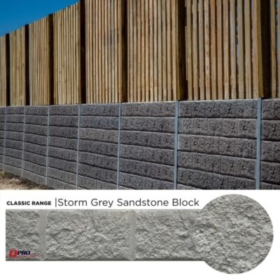 QPro Concrete Sleepers Sandstone Storm Grey Classic Range (Unsealed) 2385x200x75mm