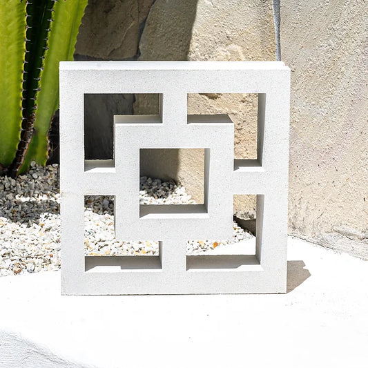 Geo (Double square) Breeze Block White 290x290x90mm