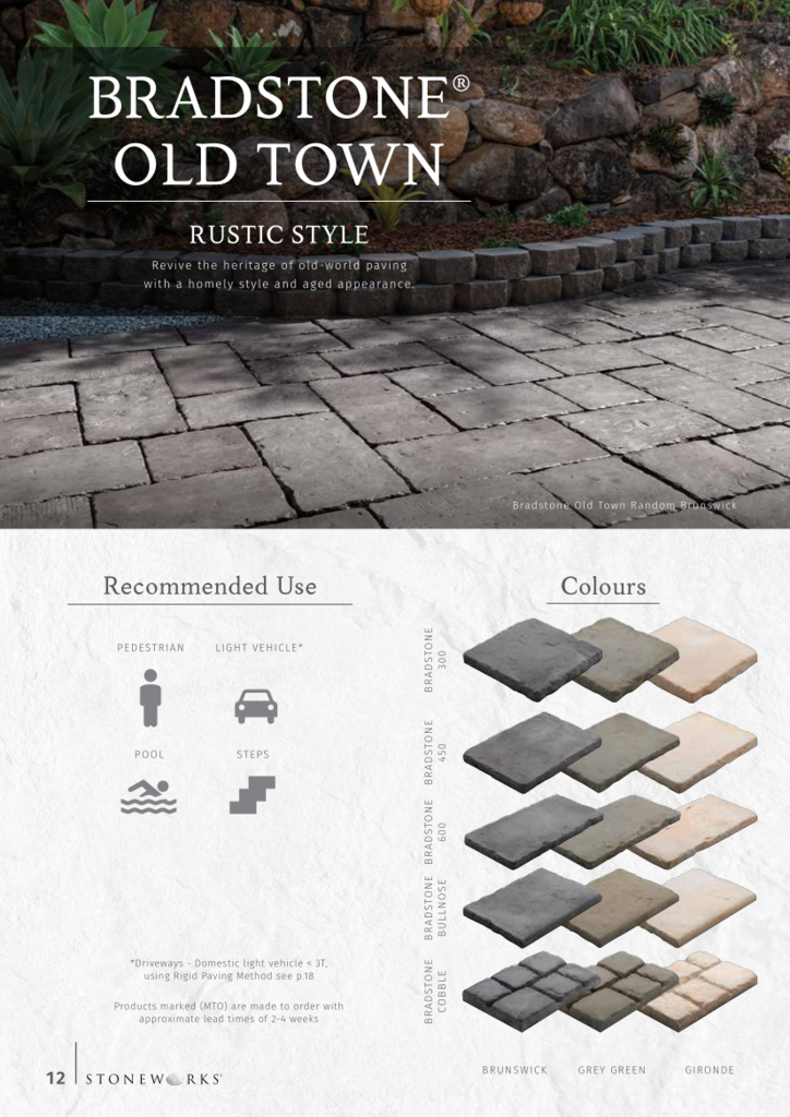 Stoneworks Bradstone Old Town Paver 600x300x40mm