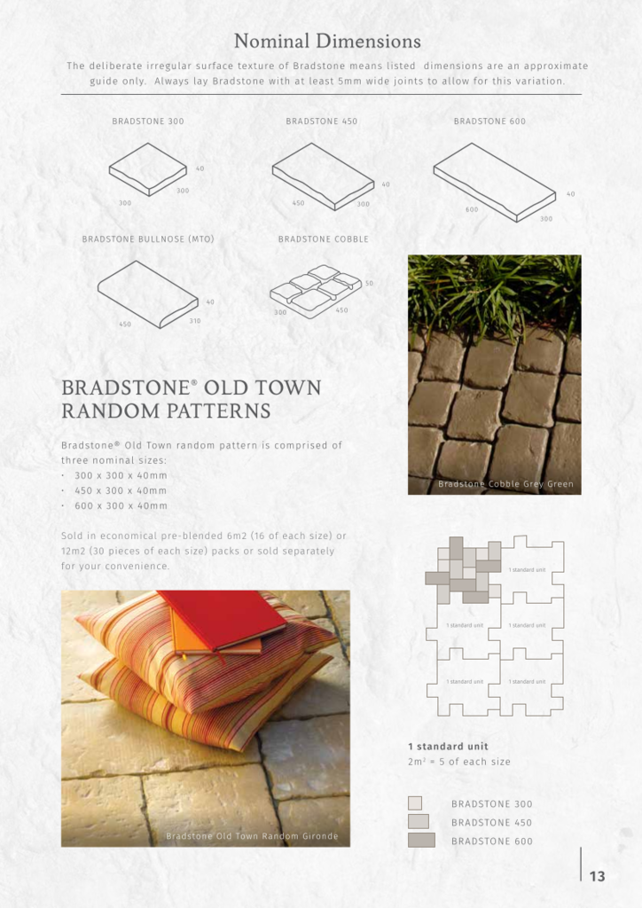 Stoneworks Bradstone Old Town Paver 600x300x40mm