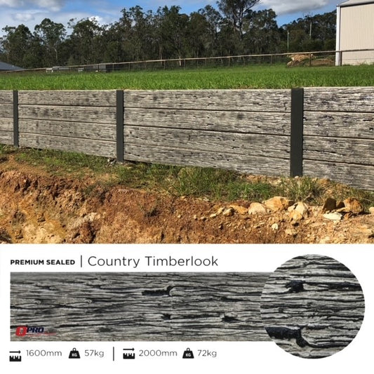 QPro Concrete Sleeper Timber Look Country Premium Range (Sealed) 2385x200x75mm