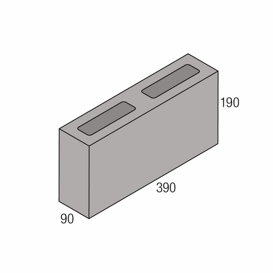 National Masonry 100 Series 10.01 Standard Block 390x190x90mm