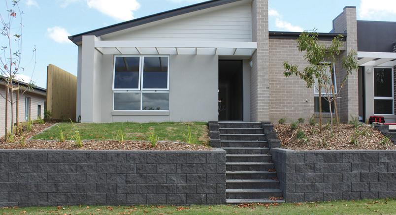 Adbri Masonry Sydney Versawall 390x215/190x200mm Left Hand Corner Retaining Wall Block